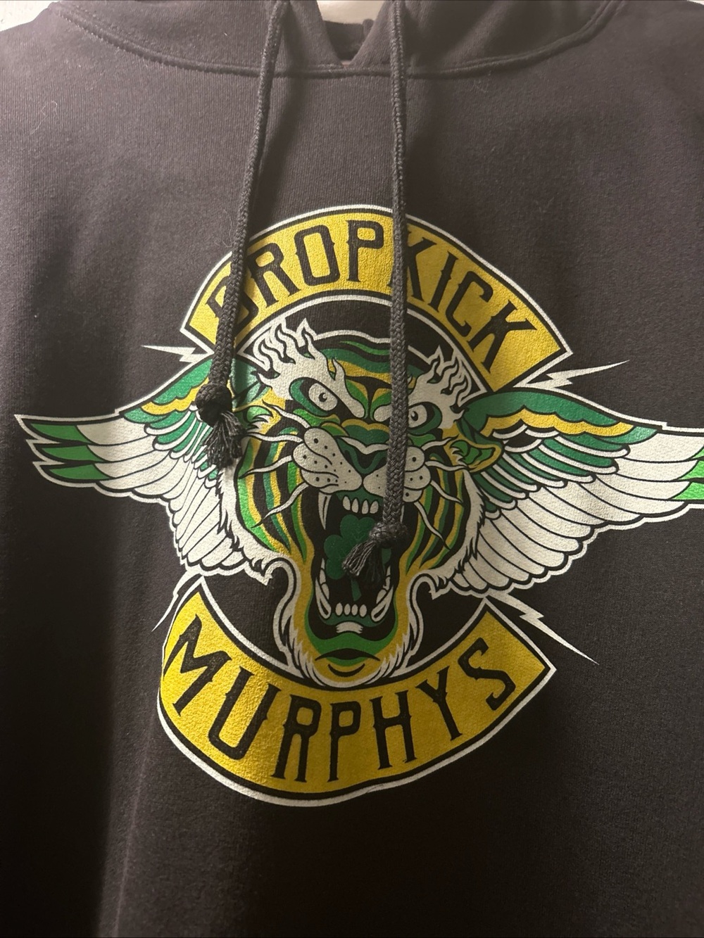 Dropkick Murphys Black Hoodie - Yellow & Green Tiger Logo
